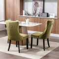 Nikki Collection Modern, High End Tufted Solid Wood Contemporary Velvet Upholstered Dining Chair With Wood Legs Trim 2 Pcs Set,Olive Green,Sw2001Ol Olive Green Foam Velvet