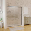 60 in. x 70 in. Traditional Sliding Shower Door in chrome-glass