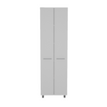 Baleare Pantry Cabinet, Five Interior Shelves, Four Legs White Freestanding White Kitchen Modern Particle Board Particle Board