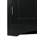 Black Triangle Bathroom Storage Cabinet With Adjustable Shelves, Freestanding Floor Cabinet For Home Kitchen Black Mdf