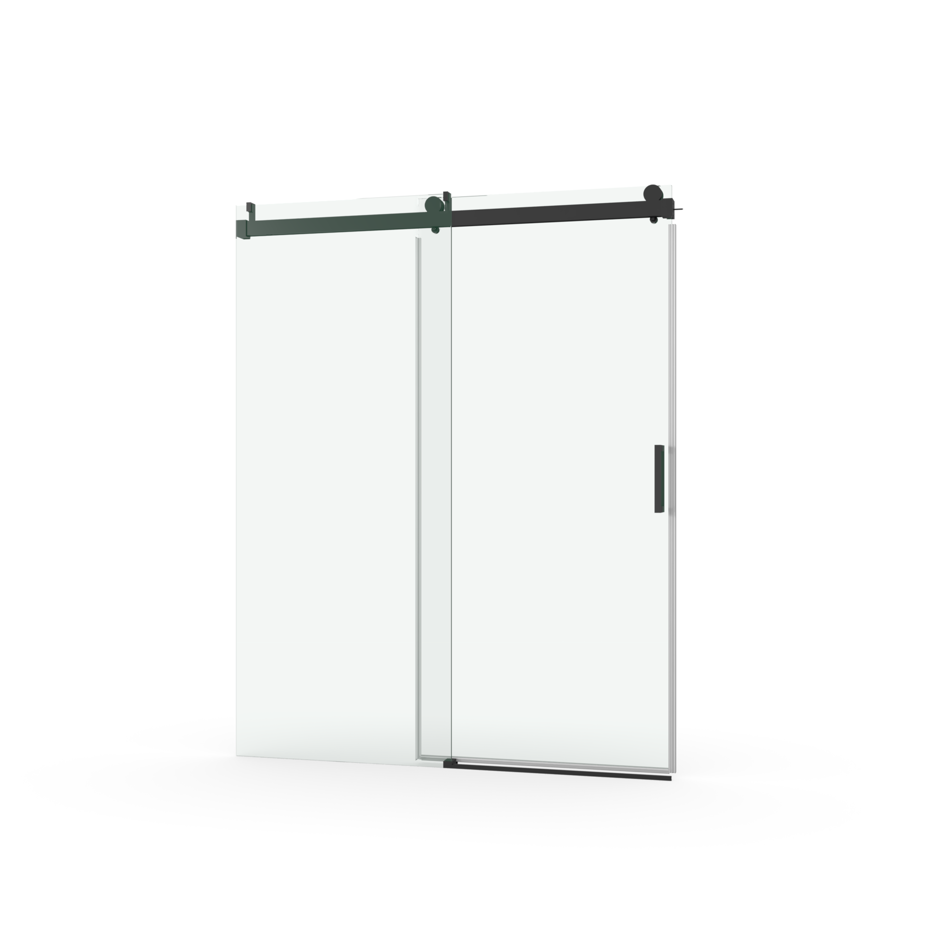 68 To 72 In. W X 76 In. H Sliding Frameless Soft Close Shower Door With Premium 3 8 Inch 10Mm Thick Tampered Glass In Matte Black 22D01 72Mb Matte Black Stainless Steel