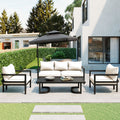 Multi Person Outdoor Steel Sofa Set, Waterproof, Anti Rust And Anti Uv, Suitable For Gardens And Lawns Beige Steel
