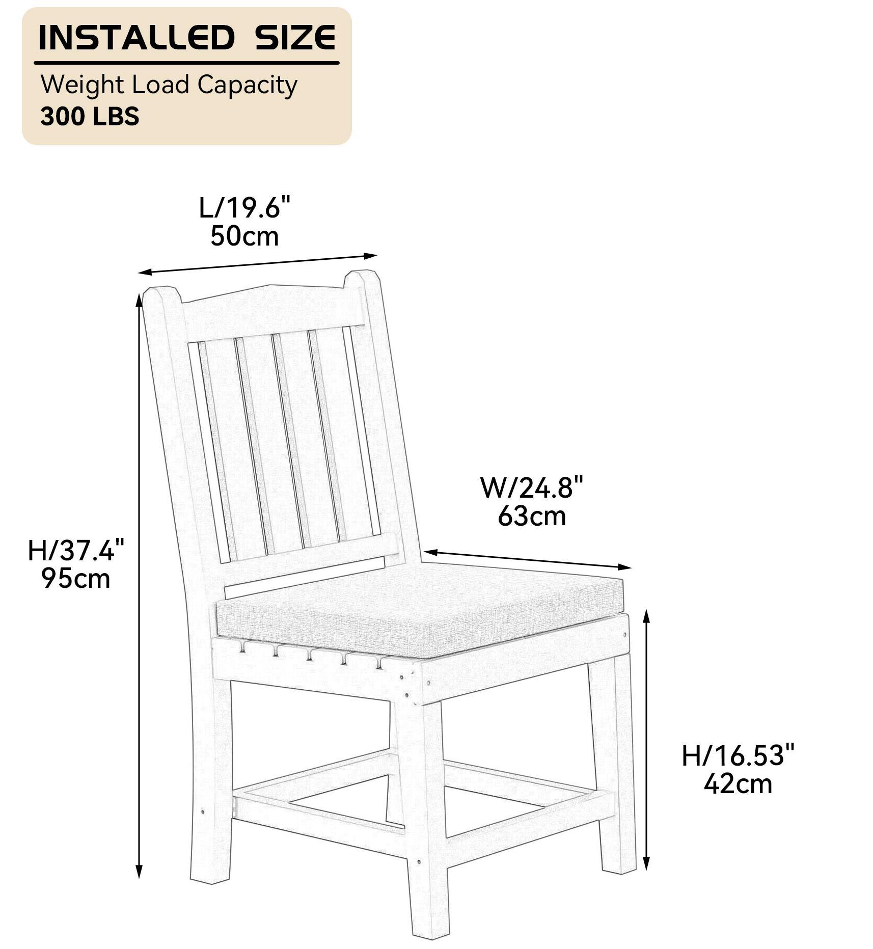HDPE Dining Chair, White, With Cushion, No Armrest white-hdpe