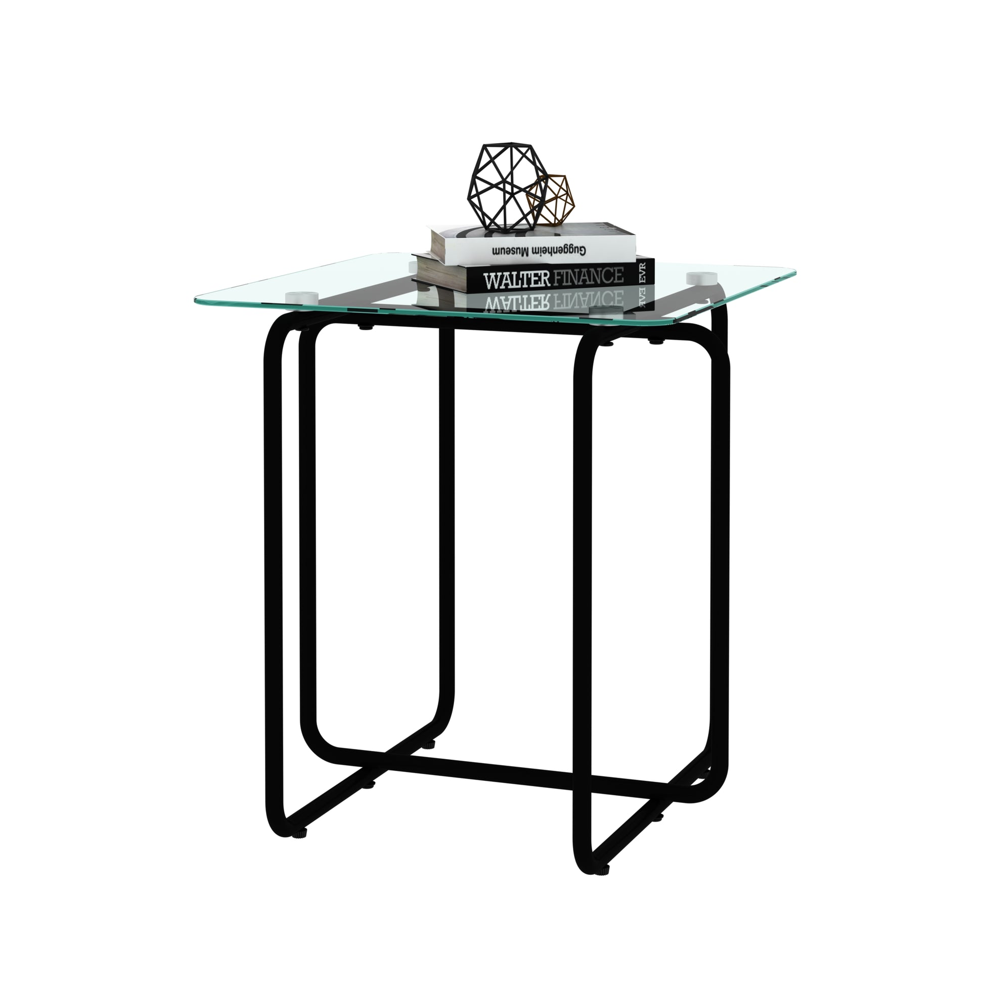Modern Tempered Glass Coffee Table End Table Side Table For Living Room,Bedroom, Transparent Transparent Tempered Glass