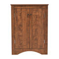 Brown Triangle Bathroom Storage Cabinet With Adjustable Shelves, Freestanding Floor Cabinet For Home Kitchen Brown Mdf