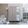 Bolton 120 Mirrored Armoire, Metal Hardware, Double Door Cabinet, Two Drawers, Single Door With Mirror, Rods Multicolor Multicolor Bedroom Particle Board