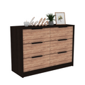 Kaia 4 Drawers Dresser, Superior Top Black Pine Multicolor Brown Bedroom Modern Walnut Particle Board Particle Board