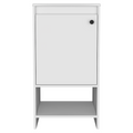 Jane Bathroom Vanity, Single Door Cabinet, Two Shelves White White Vanity Stools Bathroom Rectangular Modern Particle Board Particle Board