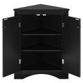 Black Triangle Bathroom Storage Cabinet With Adjustable Shelves, Freestanding Floor Cabinet For Home Kitchen Black Mdf