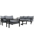 Multi Person Outdoor Steel Sofa Set, Waterproof, Anti Rust And Anti Uv, Suitable For Gardens And Lawns Light Gray Steel