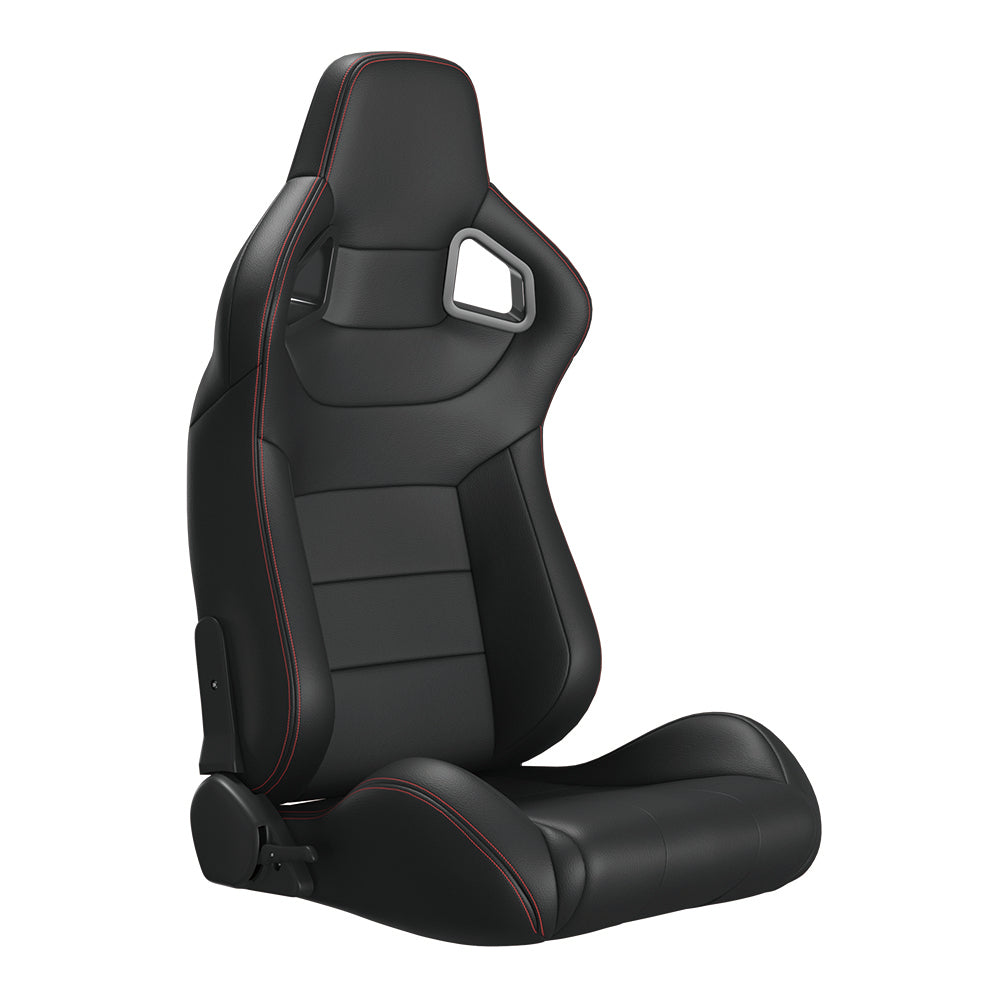 Universal Reclinable Racing Seats (2Pcs) - PVC Leather Bucket Seats In Khaki