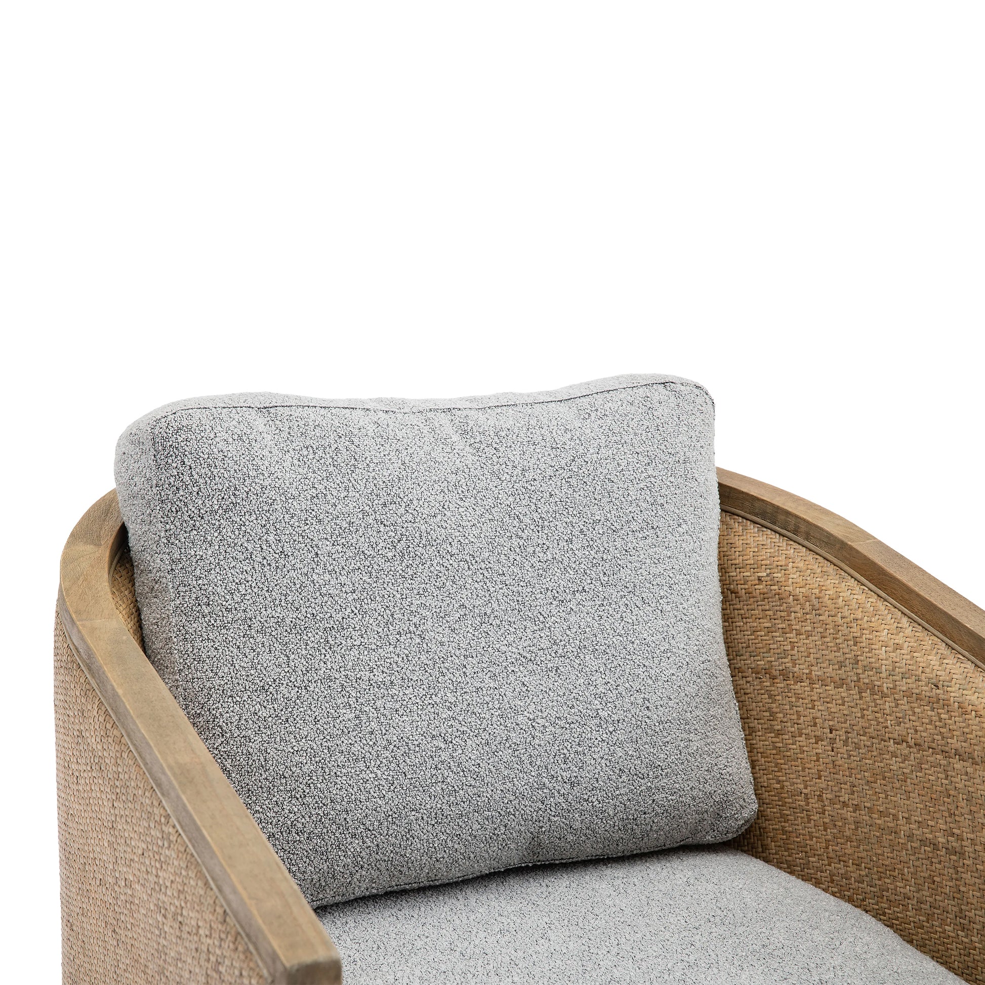 Coolmore Swivel Barrel Chair, Comfy Round Accent Sofa Chair For Living Room, 360 Degree Swivel Barrel Club Chair, Leisure Arm Chair For Nursery, Hotel, Bedroom, Office, Lounge Gray Boucle Gray Foam Boucle