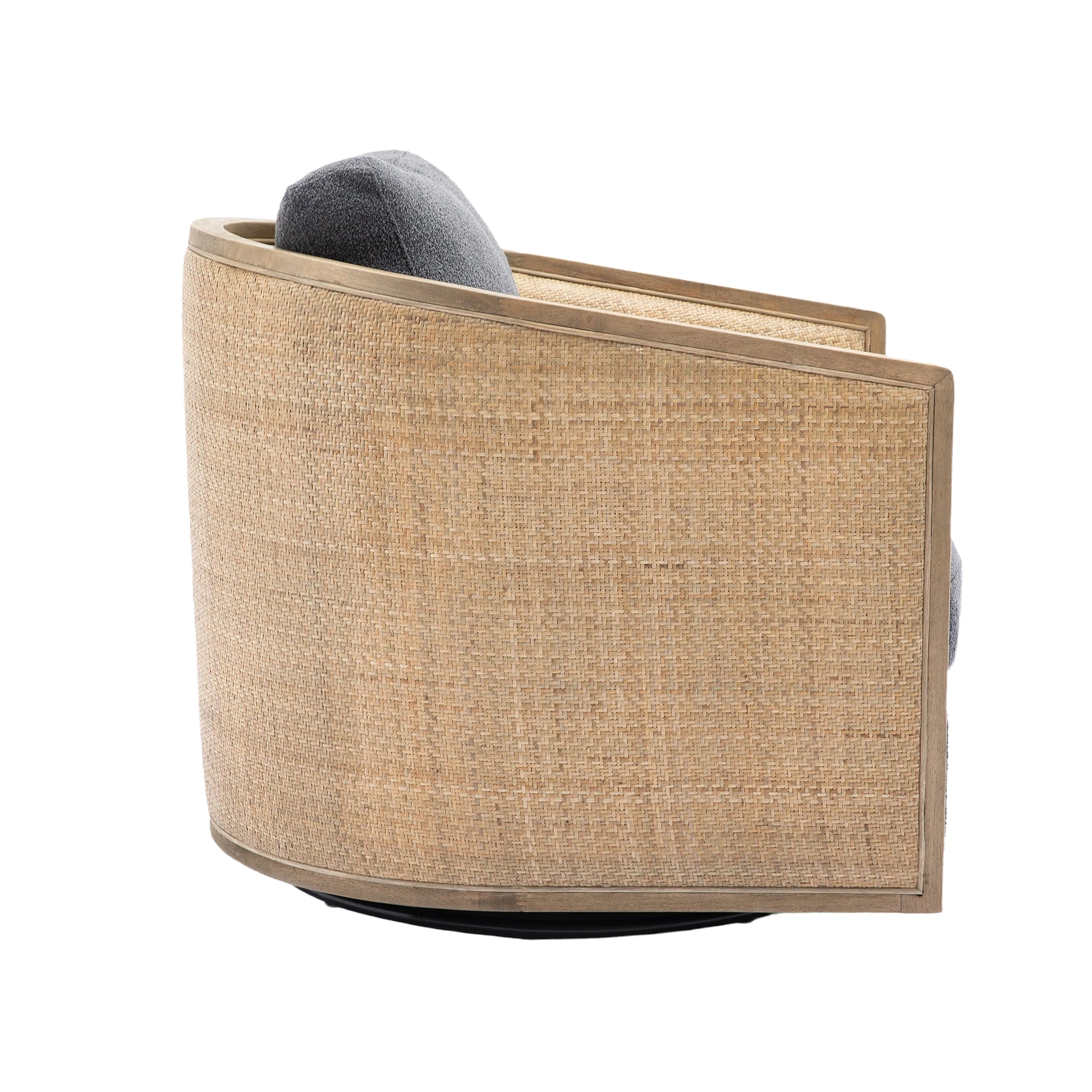 Coolmore Swivel Barrel Chair, Comfy Round Accent Sofa Chair For Living Room, 360 Degree Swivel Barrel Club Chair, Leisure Arm Chair For Nursery, Hotel, Bedroom, Office, Lounge Carbon Black Boucle Carbon Black Foam Boucle