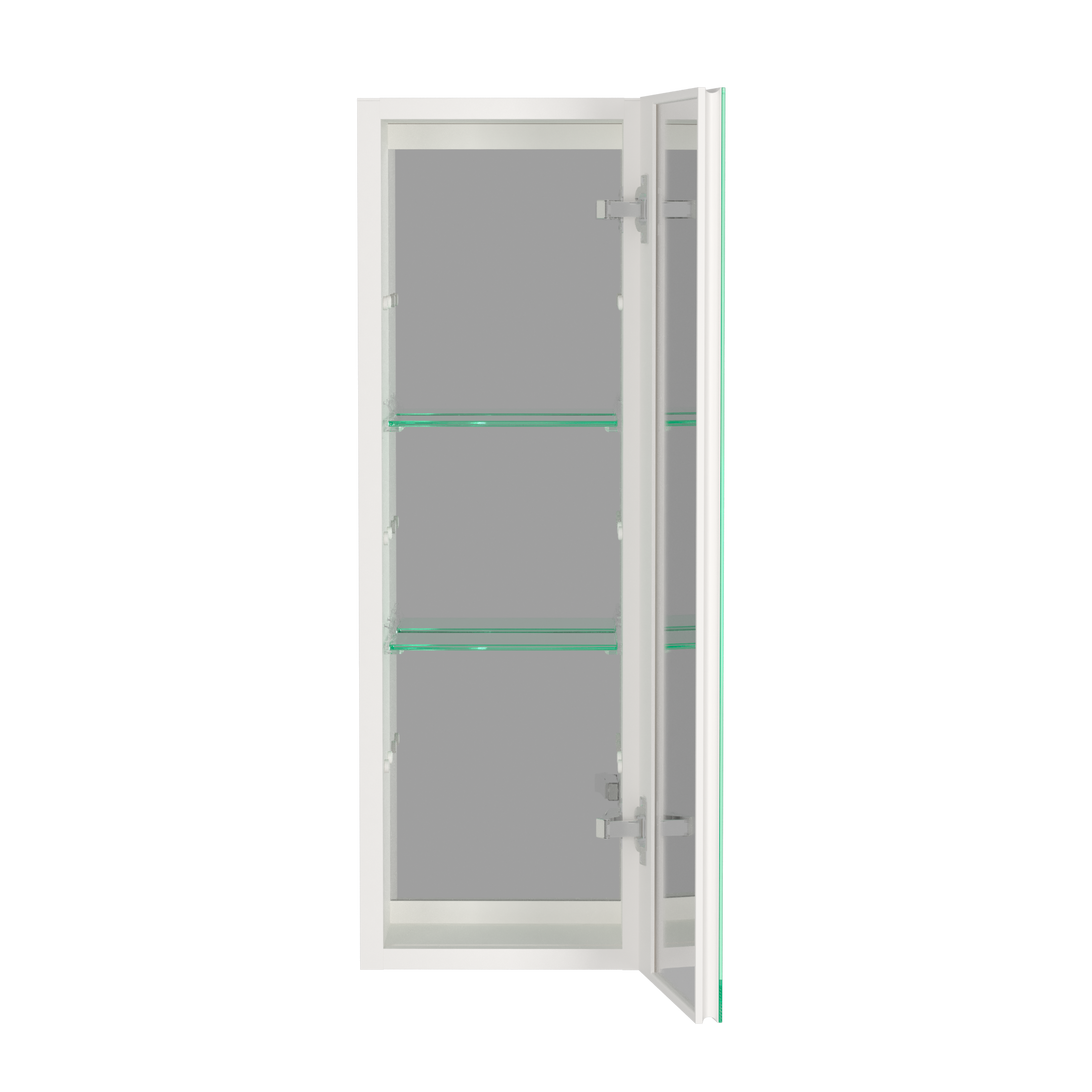 30X10 Inch White Medicine Cabinet With Storage Aluminum Bathroom Medicine Cabinets Mirror Adjustable Glass Shelves Right Open White Modern Aluminium