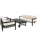 Multi Person Outdoor Steel Sofa Set, Waterproof, Anti Rust And Anti Uv, Suitable For Gardens And Lawns Beige Steel