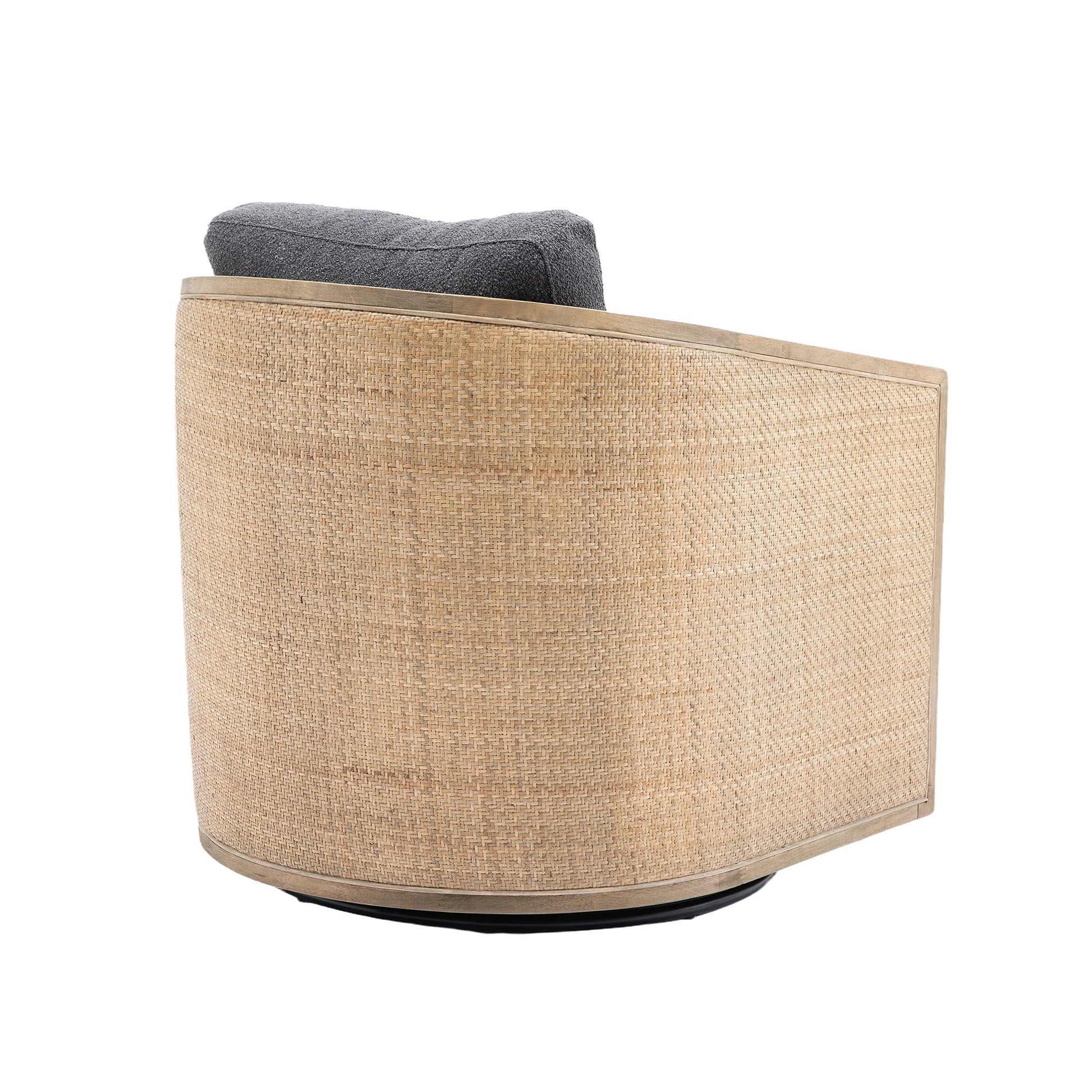 Coolmore Swivel Barrel Chair, Comfy Round Accent Sofa Chair For Living Room, 360 Degree Swivel Barrel Club Chair, Leisure Arm Chair For Nursery, Hotel, Bedroom, Office, Lounge Carbon Black Boucle Carbon Black Foam Boucle