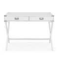 Computer Desk With Storage,Solid Wood Desk With Drawers, Modern Study Table For Home Office,Small Writing White Solid Wood Mdf