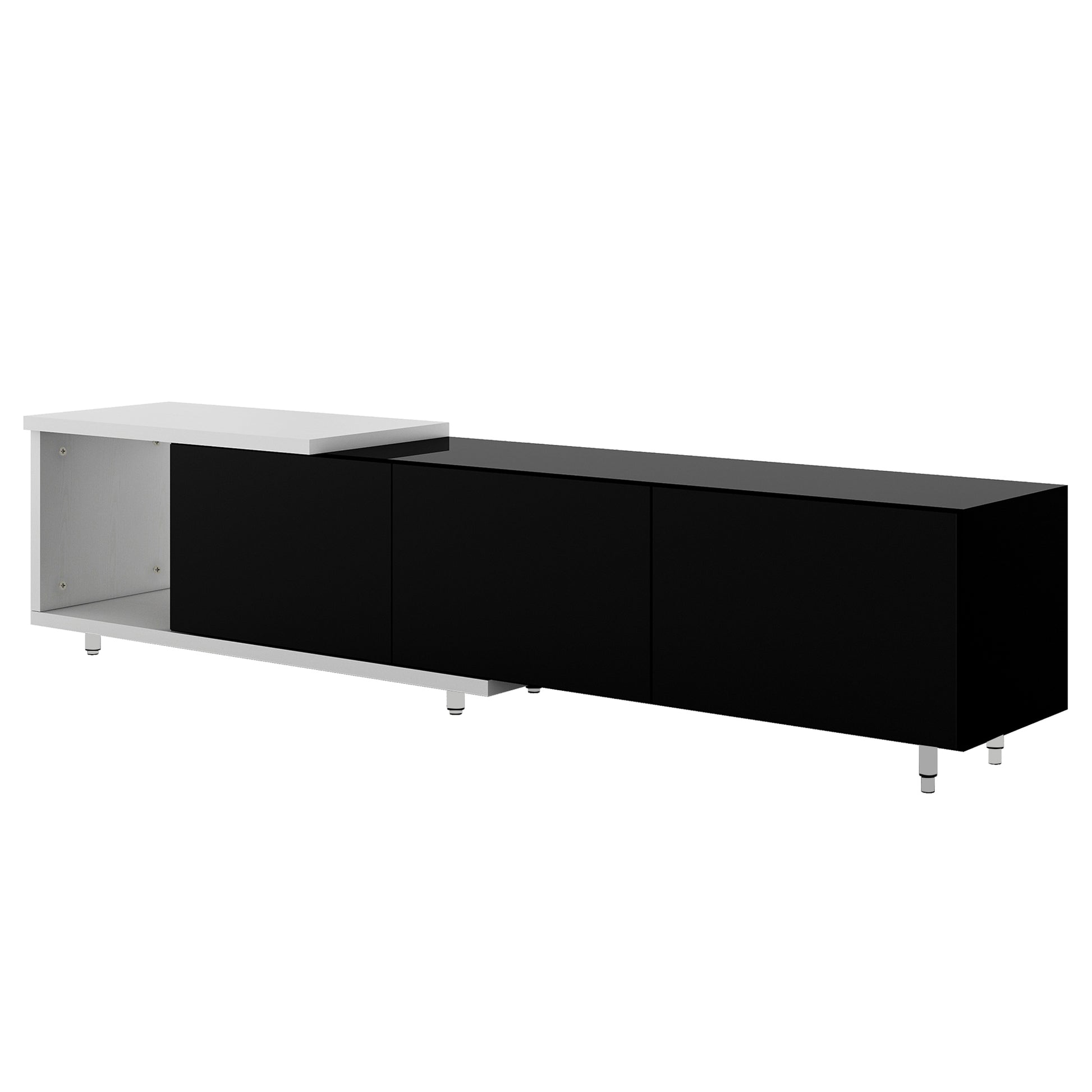 Modern ,Stylish Tv Stand Tv Cabinet For 80 Inch Tv, Black Black Particle Board