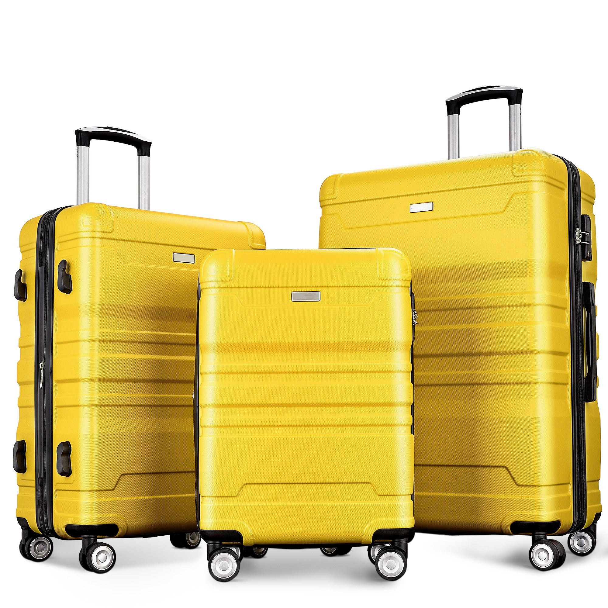 Luggage Sets Model Expandable ABS Hardshell 3pcs yellow-abs