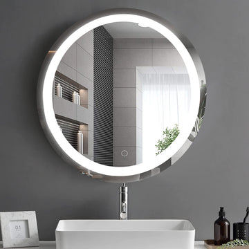 24 Inch Led Round Bathroom Mirror - Transparent