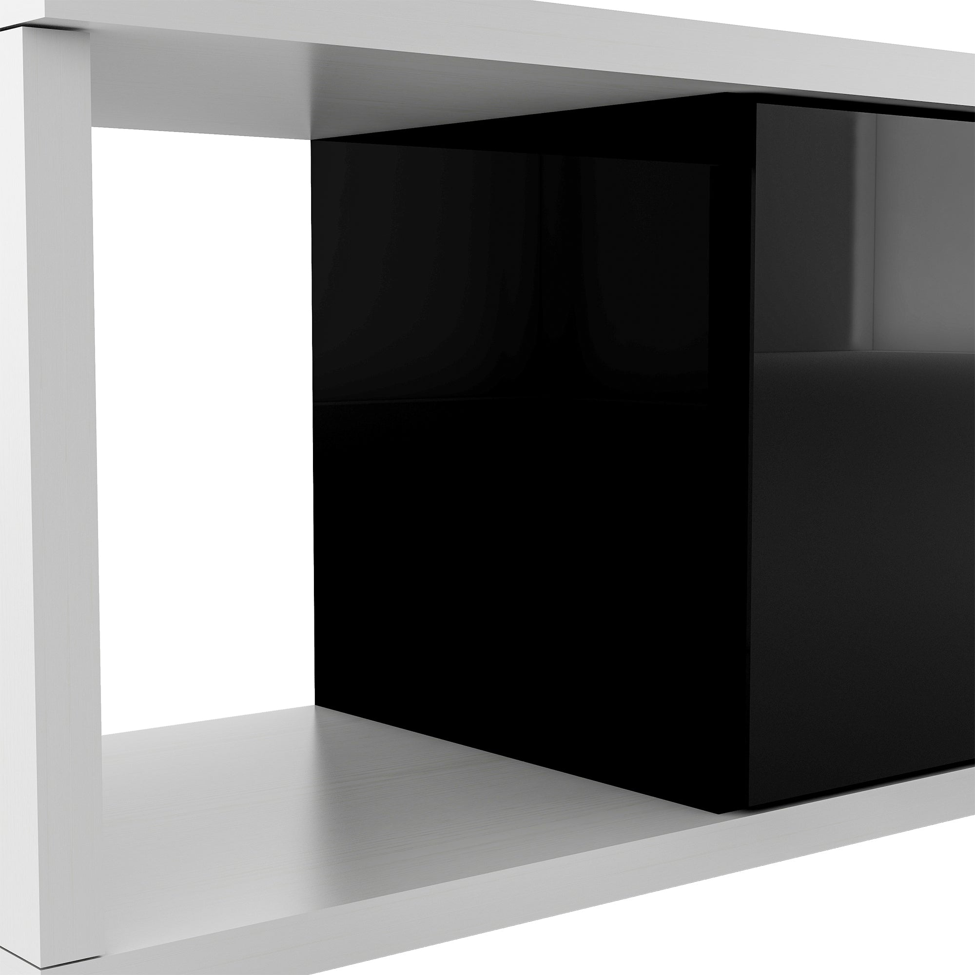 U Can Modern ,Stylish TV Stand TV Cabinet for 80 inch black-particle board