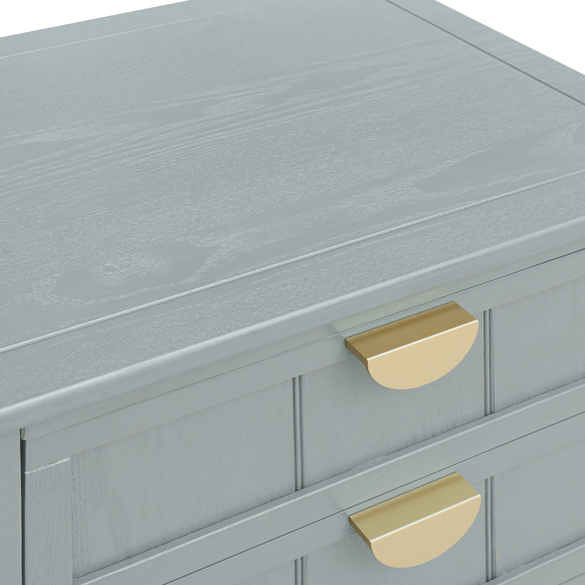 2 Drawer Side Table,American Style, End Table,Suitable For Bedroom, Living Room, Study Light Gray Mdf