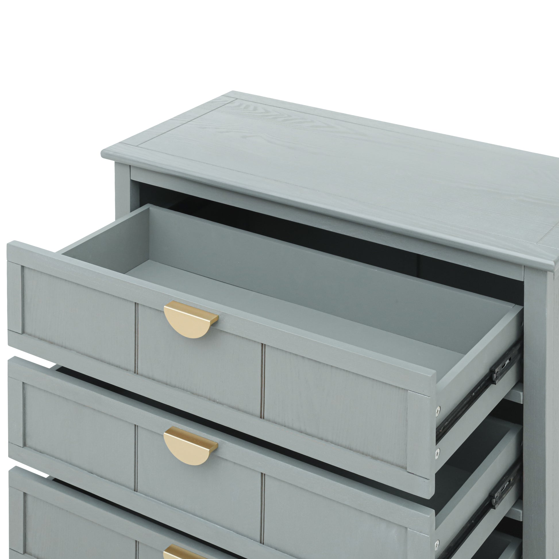 3 Drawer Cabinet, American Furniture,Suitable For Bedroom, Living Room, Study Light Gray Mdf