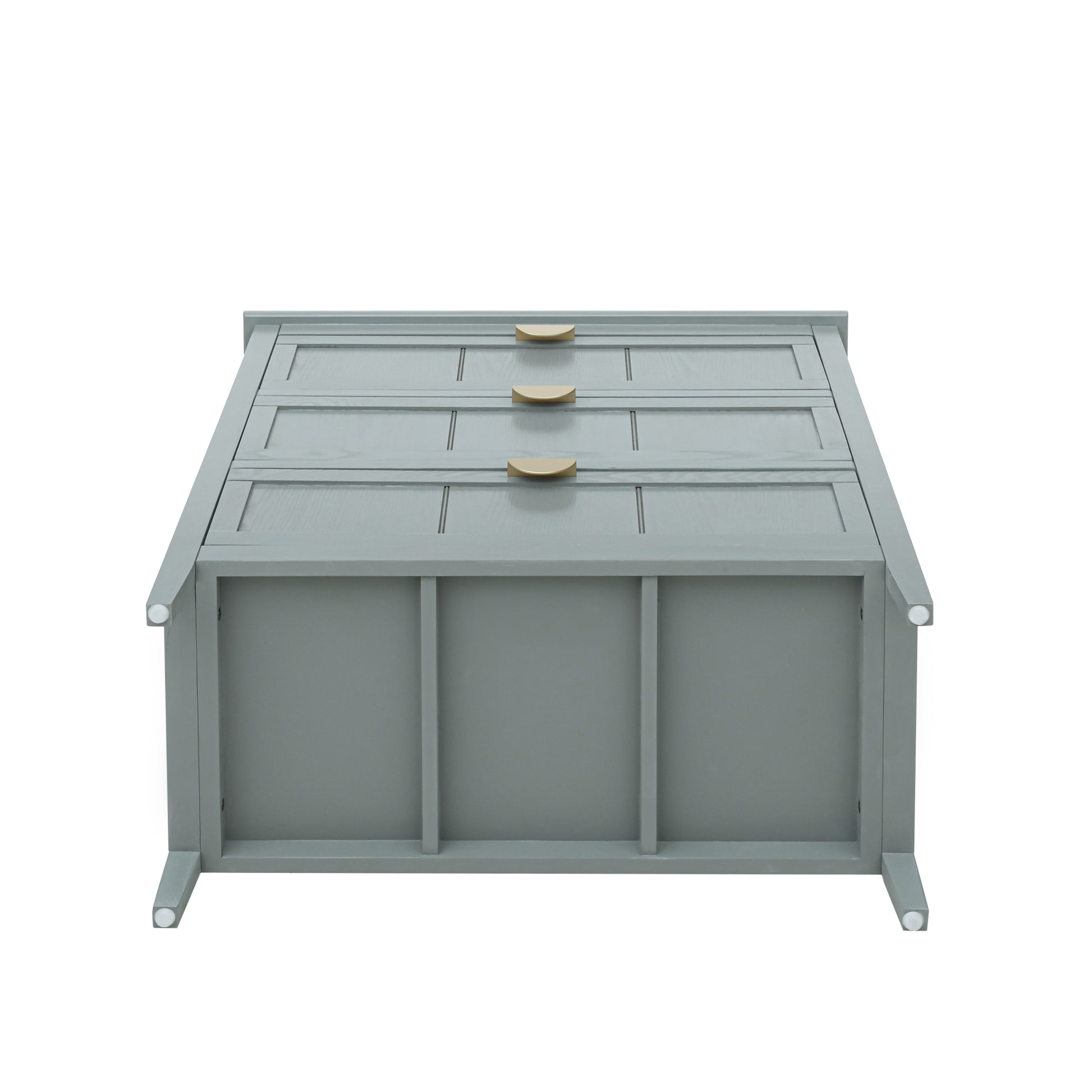 3 Drawer Cabinet, American Furniture,Suitable For Bedroom, Living Room, Study Light Gray Mdf