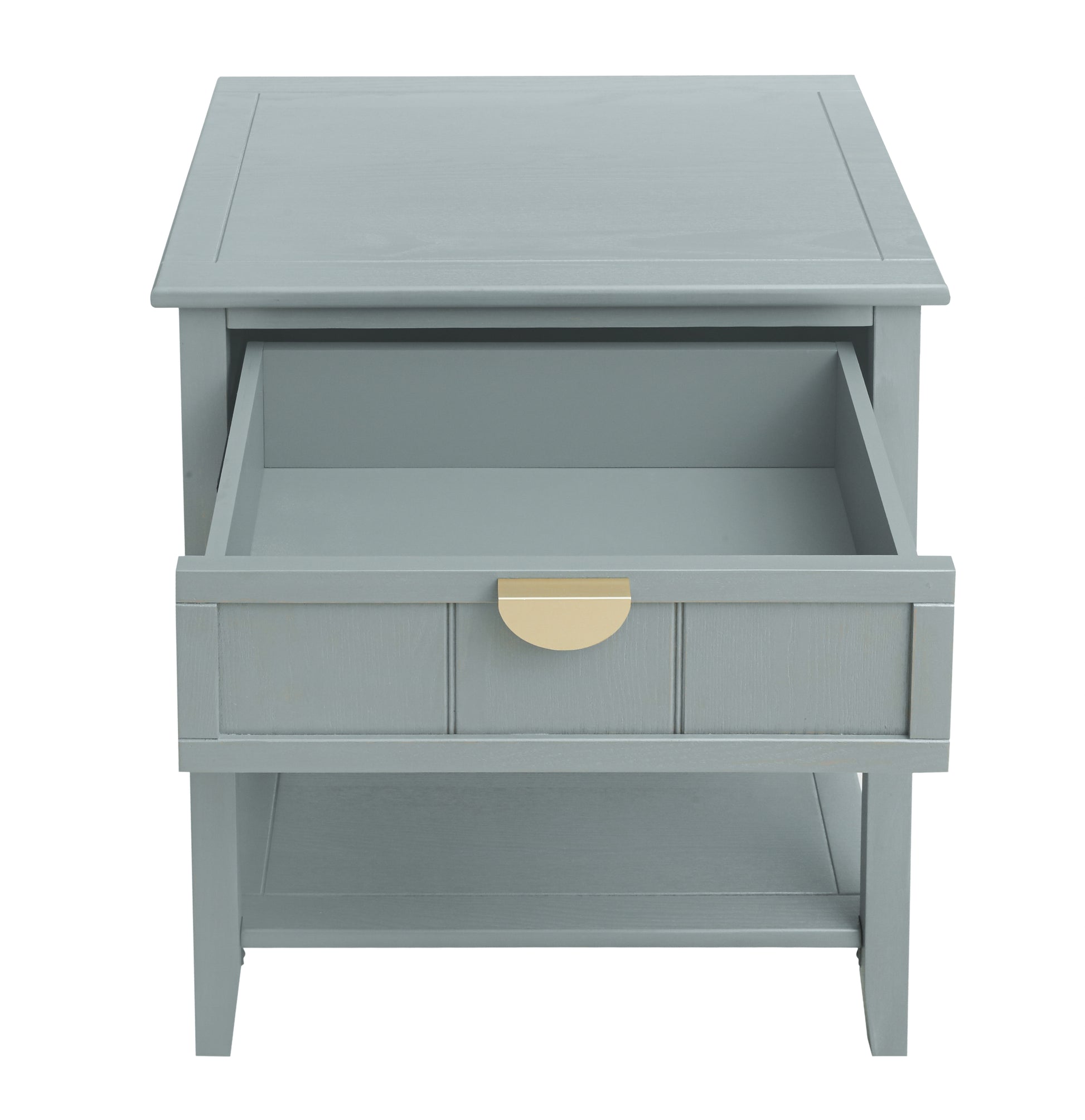 2 Drawer Side Table,American Style, End Table,Suitable For Bedroom, Living Room, Study Light Gray Mdf