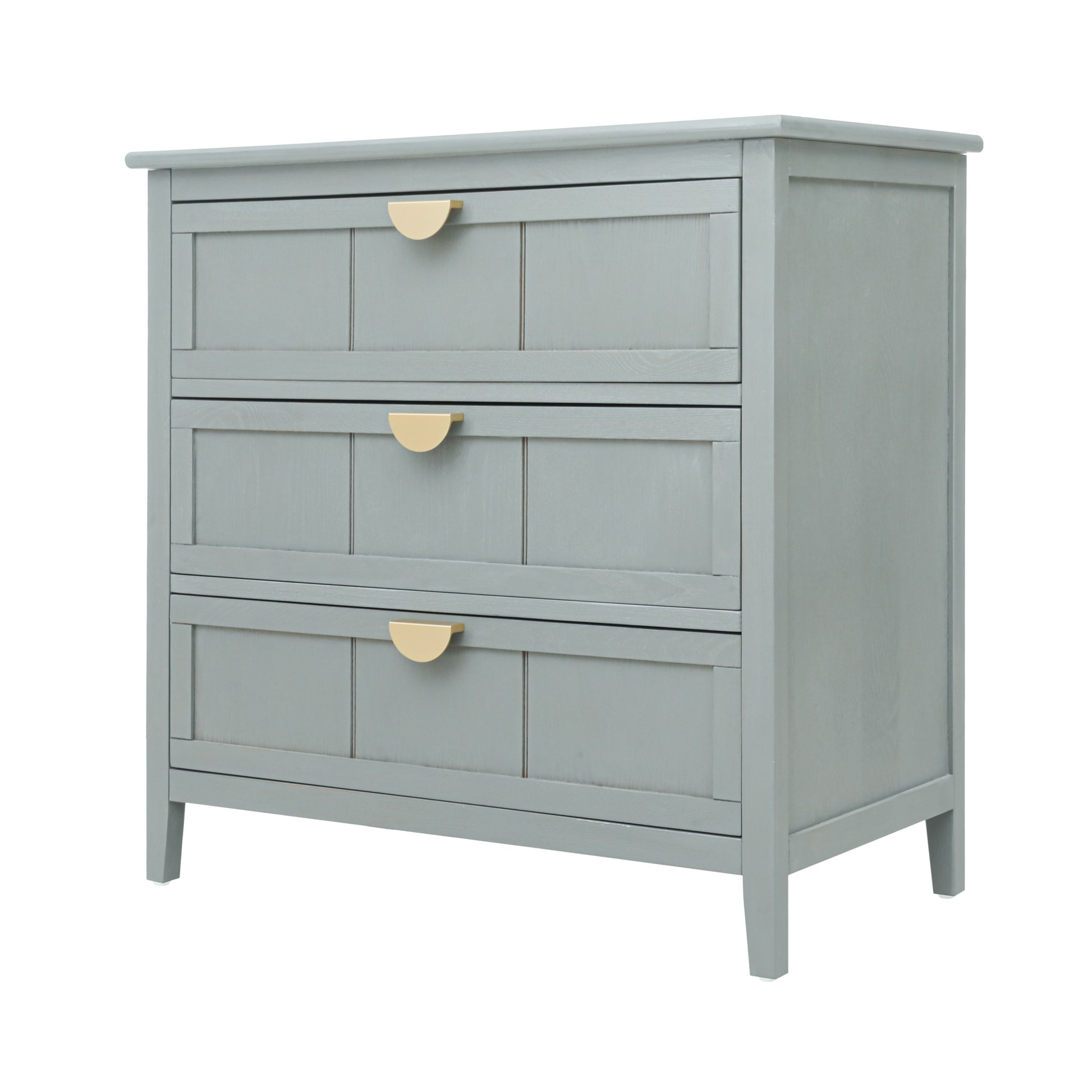 3 Drawer Cabinet, American Furniture,Suitable For Bedroom, Living Room, Study Light Gray Mdf