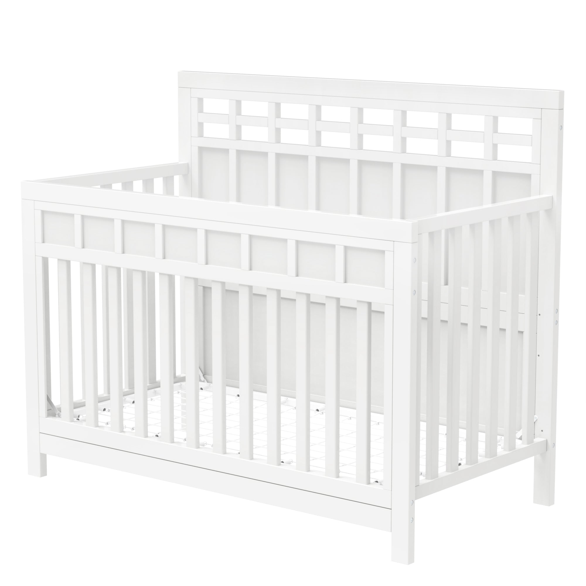 Certified Baby Safe Crib, Pine Solid Wood, Non Toxic white-solid wood+mdf