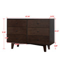 Solid Wood Spray Painted Drawer Dresser Bar,Buffet Tableware Cabinet Lockers Buffet Server Console Table Lockers, Retro Round Handle, Applicable To The Dining Room, Living Room,Kitchen Corridor Auburn 5 Or More Drawers Auburn Primary Living Space Solid