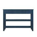 Console Sofa Table With 2 Storage Drawers And 2 Tiers Shelves, Mid Century Style 42'' Solid Wood Buffet Sideboard For Living Room Furniture Kitchen Dining Room Entryway Hallway,Navy Blue Navy Blue Pine