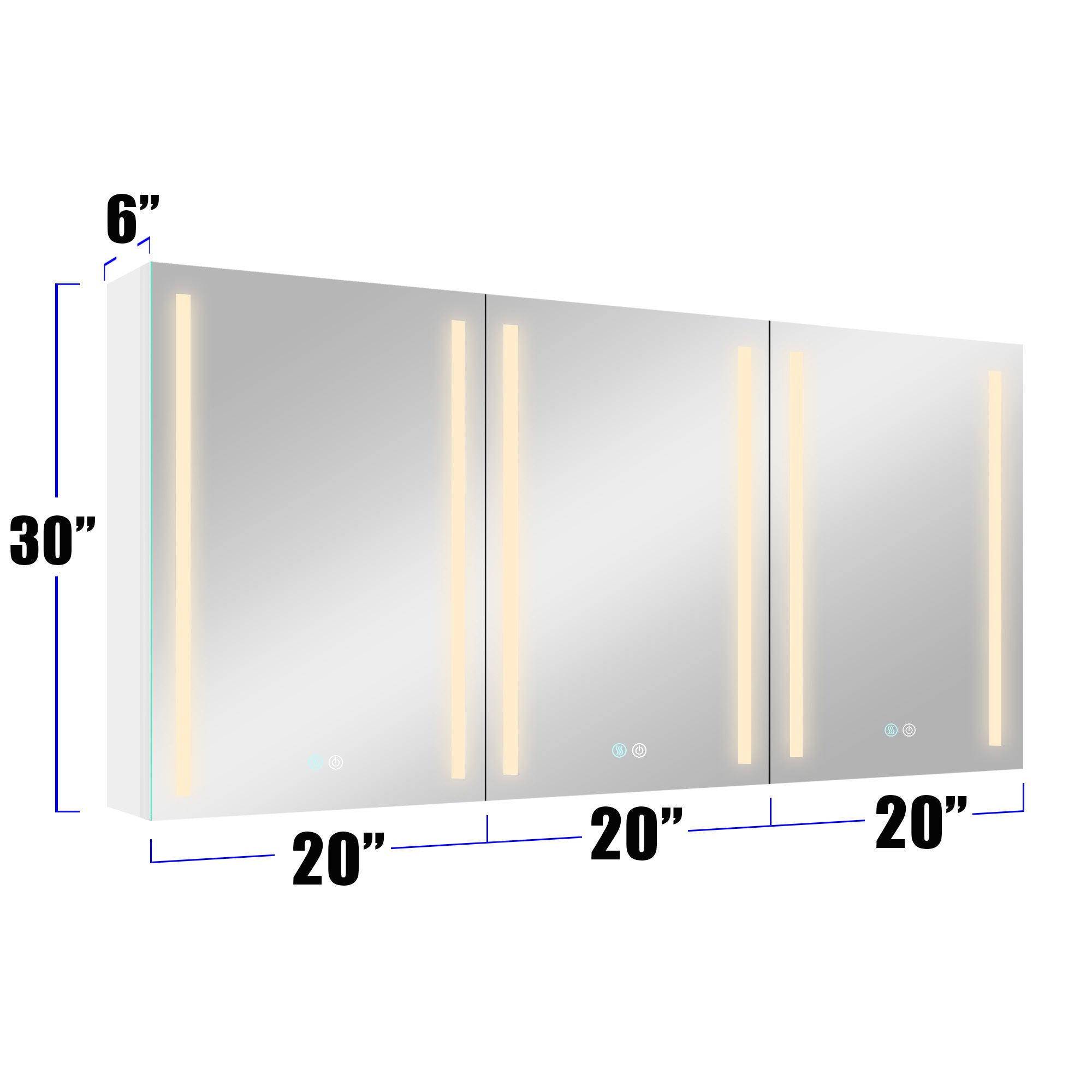 60x30 Inch LED Bathroom Medicine Cabinet Surface Mount white-modern-aluminium