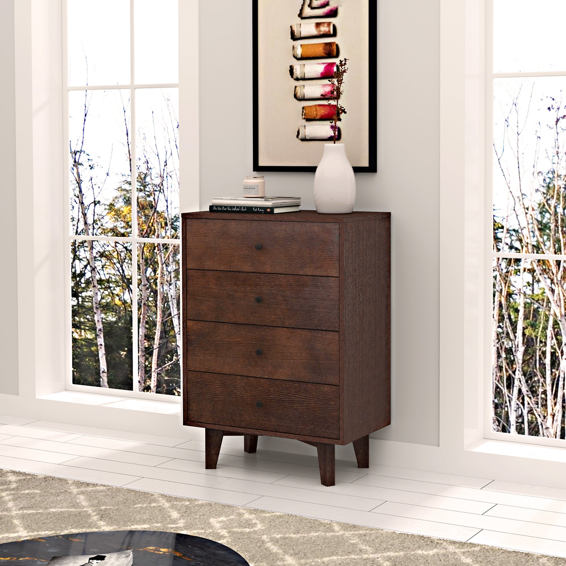 Solid Wood Spray Painted Drawer Dresser Bar,Buffet Tableware Cabinet Lockers Buffet Server Console Table Lockers, Retro Round Handle, Applicable To The Dining Room, Living Room,Kitchen Corridor Auburn 3 4 Drawers Auburn Primary Living Space Solid Wood