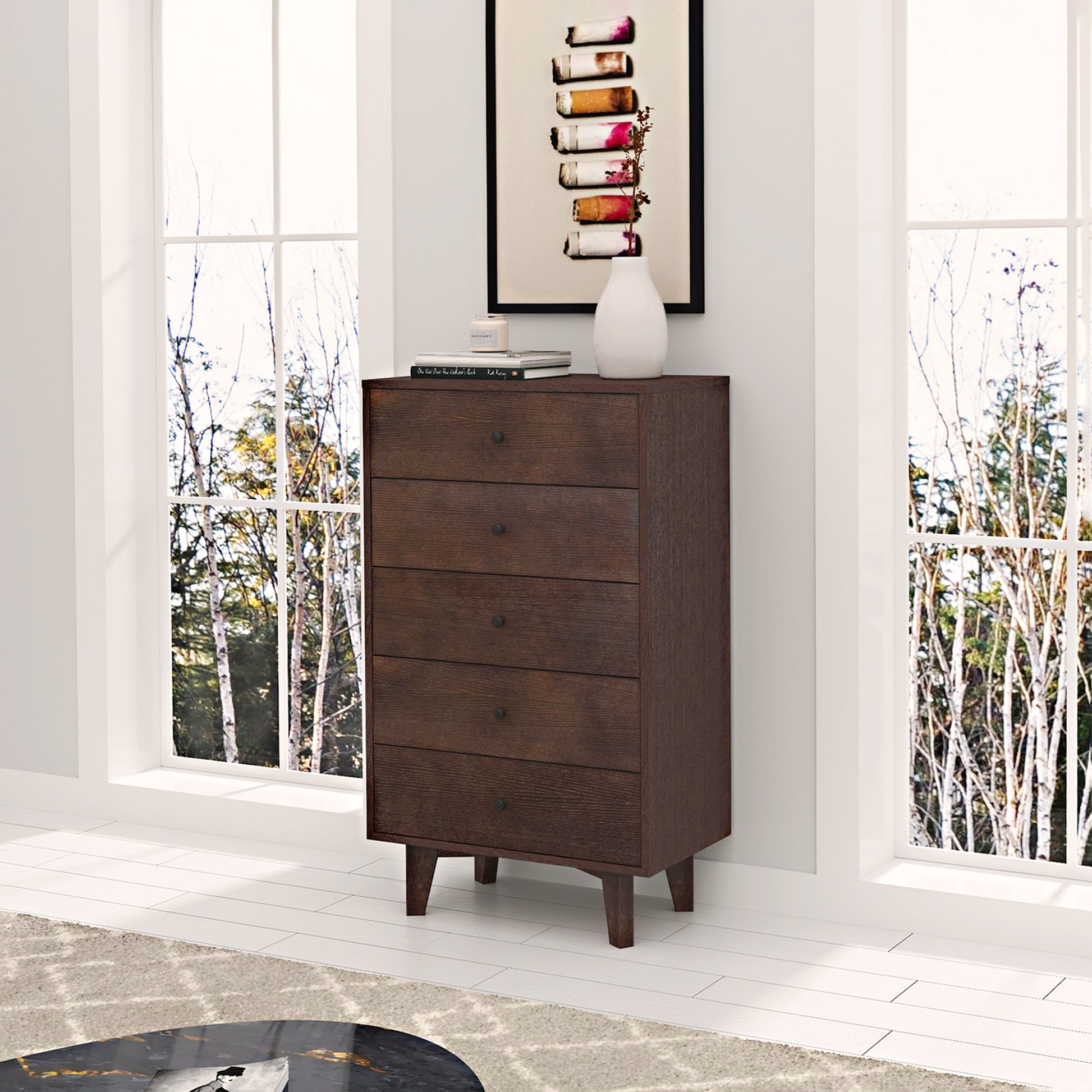 Dresser Cabinet Bar Cabinet Storge Cabinet Lockers Real Wood Spray Paint Retro Round Handle Can Be Placed In The Living Room Bedroom Dining Room Color Auburn 5 Or More Drawers Auburn Primary Living Space Solid Wood Classic Foam Solid Wood Mdf