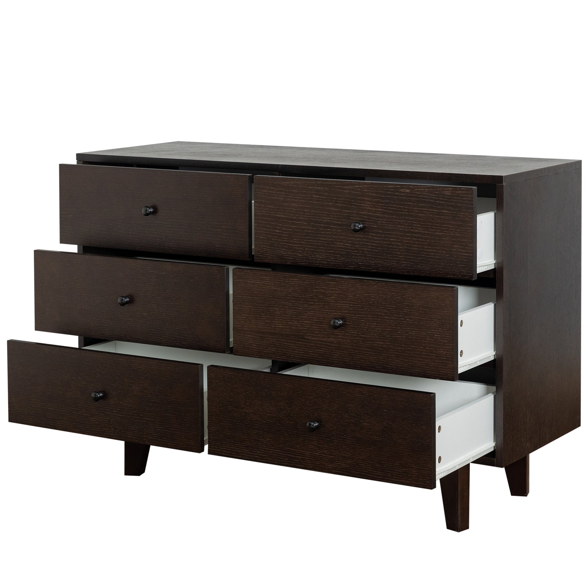 Solid Wood Spray Painted Drawer Dresser Bar,Buffet Tableware Cabinet Lockers Buffet Server Console Table Lockers, Retro Round Handle, Applicable To The Dining Room, Living Room,Kitchen Corridor Auburn 5 Or More Drawers Auburn Primary Living Space Solid