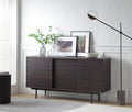 Combo Mid Century Sideboard Buffet Table Or Tv Stand With Storage For Living Room Kitchen Walnut Wood Stainless Steel