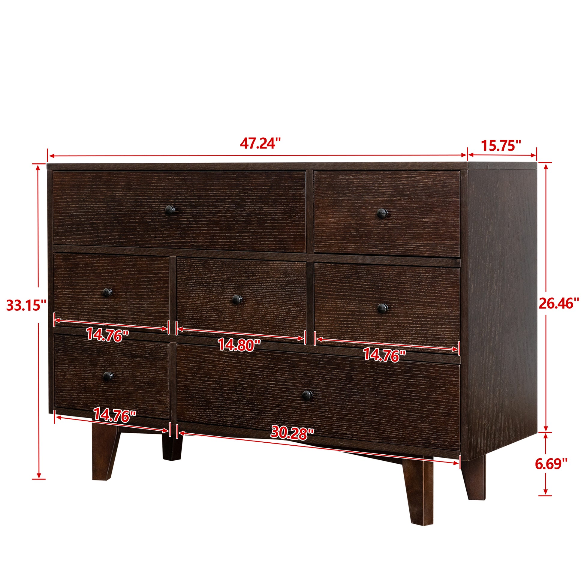 Solid Wood Spray Painted Drawer Dresser Bar,Buffet Tableware Cabinet Lockers Buffet Server Console Table Lockers, Retro Round Handle, Applicable To The Dining Room, Living Room,Kitchen Corridor Auburn 5 Or More Drawers Auburn Primary Living Space Classic