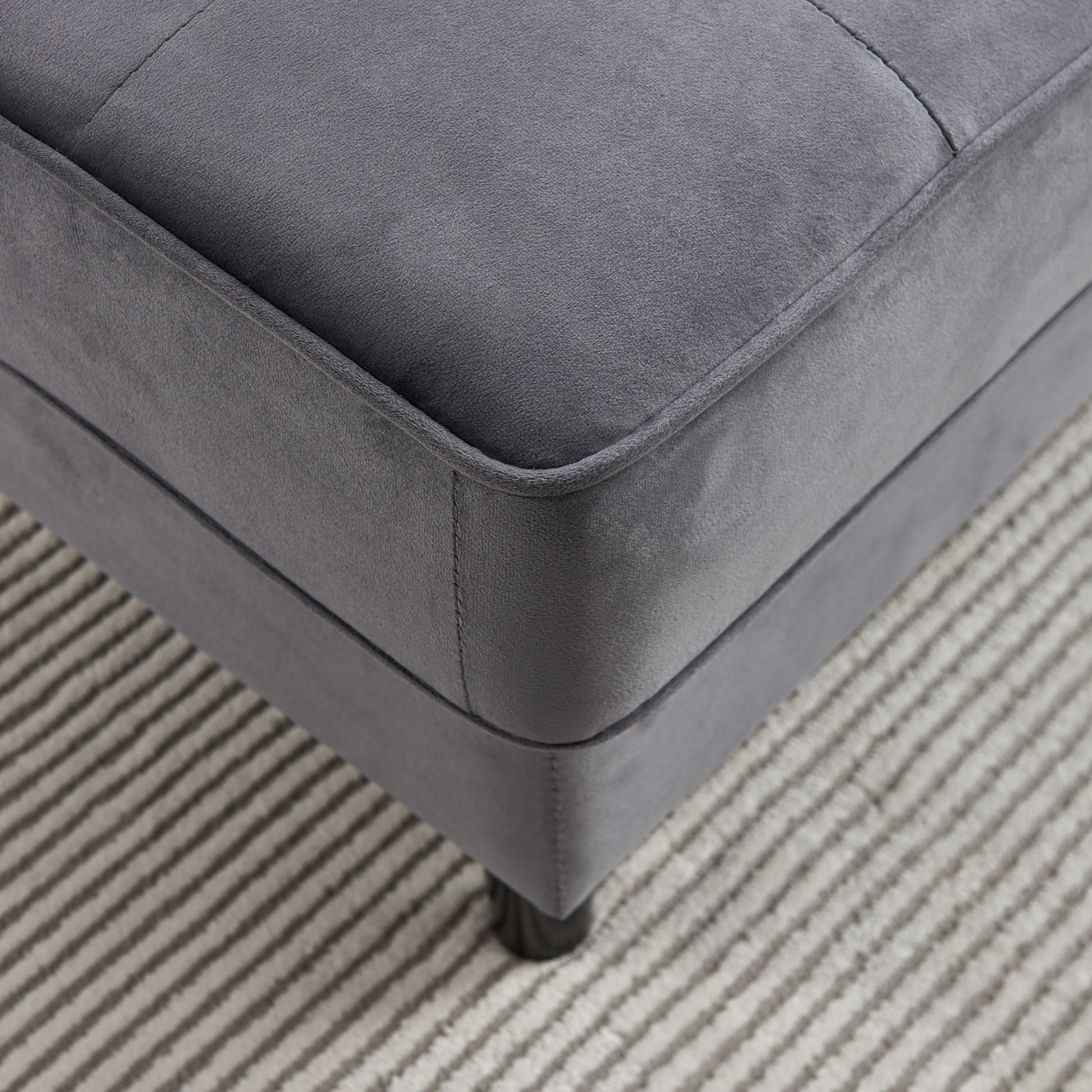 64" Velvet Chaise,Mid Century Modern Chaise Furniture,Sleeper For Living Room,Apartment,Tool Free Assembly. Gray Grey Foam Velvet