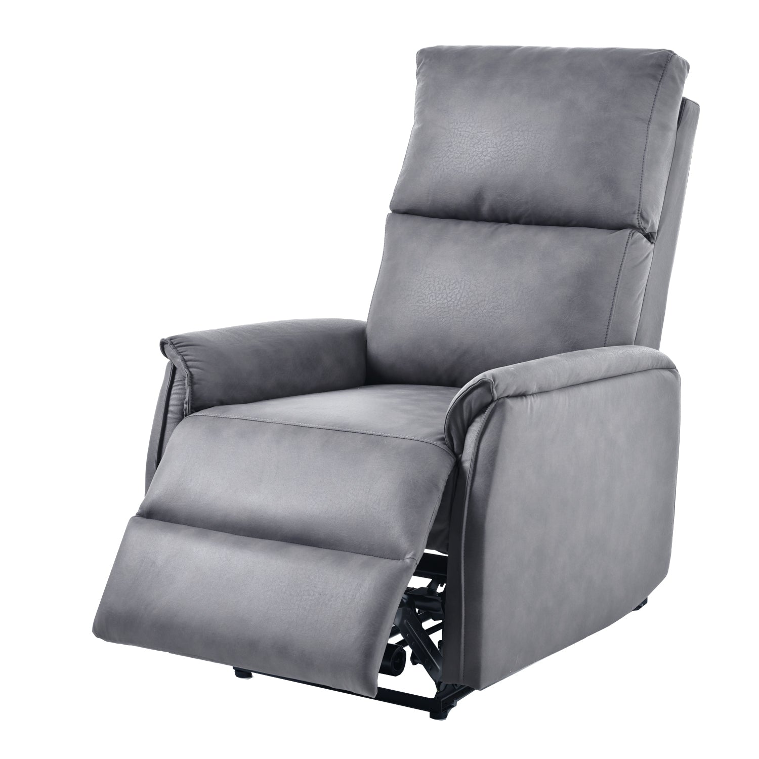 Electric Power Recliner Chair, Reclining Chair For Bedroom Living Room,Small Recliners Home Theater Seating, With Usb Ports,Recliner For Small Space,Dark Gray Light Brown Wood Primary Living Space Heavy Duty Rubberwood Dark Gray Polyester Power Push