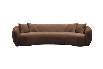 102'' 5 Seater Boucle Sofa Modern Sectional Half Moon Leisure Couch Curved Sofa Teddy Fleece Brown Brown Boucle 5 Seat