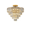 Same As W1340P189283 L005001 D500 C10G Gold Crystal Chandeliers,5 Tier Round Semi Flush Mount Chandelier Light Fixture,Large Contemporary Luxury Ceiling Lighting Gold Crystal Iron