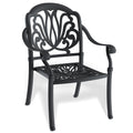 Cushions In Random Colors 7 Piece Set Of Cast Aluminum Patio Furniture With Cushions Yes Dining Set Black Seats 6 Rust Resistant Frame Water Resistant Cushion Garden & Outdoor Complete Patio Sets Aluminium