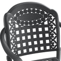 Cushions In Random Colors 5 Piece Set Of Cast Aluminum Patio Furniture With Cushions Yes Dining Set Black Seats 4 Rust Resistant Frame Water Resistant Cushion Garden & Outdoor Complete Patio Sets Aluminium