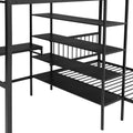 Full Over Twin Metal Bunk Bed With Built In Desk, Shelves And Ladder, Black Full Black Metal & Wood