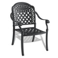 Cushions In Random Colors 5 Piece Set Of Cast Aluminum Patio Furniture With Cushions Yes Dining Set Black Seats 4 Rust Resistant Frame Water Resistant Cushion Garden & Outdoor Complete Patio Sets Aluminium