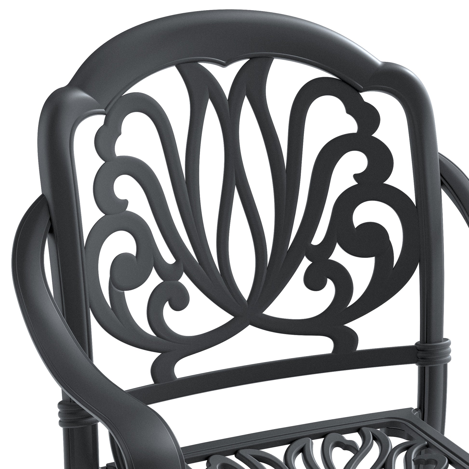 Cushions In Random Colors 7 Piece Set Of Cast Aluminum Patio Furniture With Cushions Yes Complete Patio Set Black Seats 6 Rust Resistant Frame Water Resistant Cushion Garden & Outdoor Complete Patio Sets Aluminium