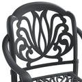Cushions In Random Colors 5 Piece Set Of Cast Aluminum Patio Furniture With Cushions Yes Dining Set Black Seats 4 Rust Resistant Frame Water Resistant Cushion Garden & Outdoor Complete Patio Sets