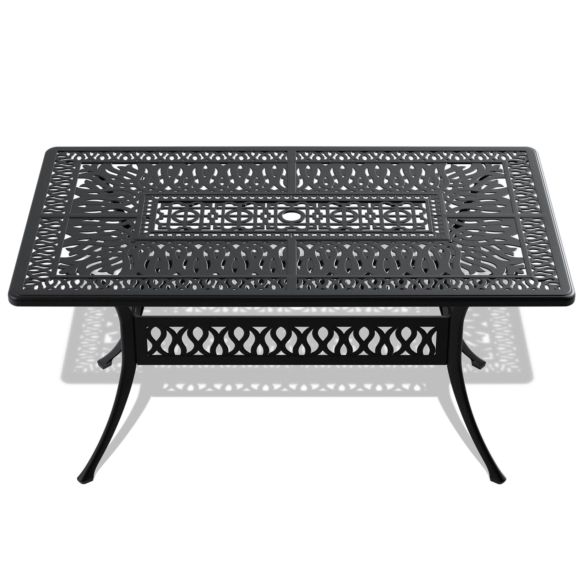Cushions In Random Colors 7 Piece Set Of Cast Aluminum Patio Furniture With Cushions Yes Complete Patio Set Black Seats 6 Rust Resistant Frame Water Resistant Cushion Garden & Outdoor Complete Patio Sets Aluminium